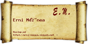 Erni Mínea névjegykártya